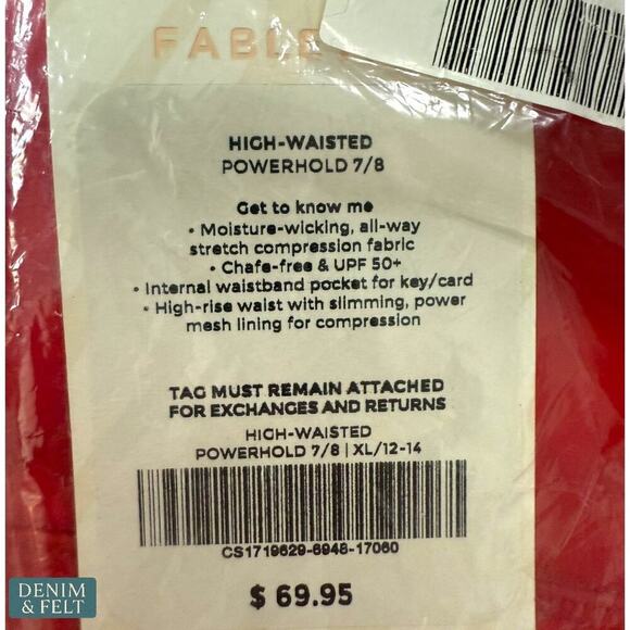 Fabletics Define PowerHold High Waisted 7/8 Heated Red Gym Leggings XL NEW~NWT - Picture 5 of 6